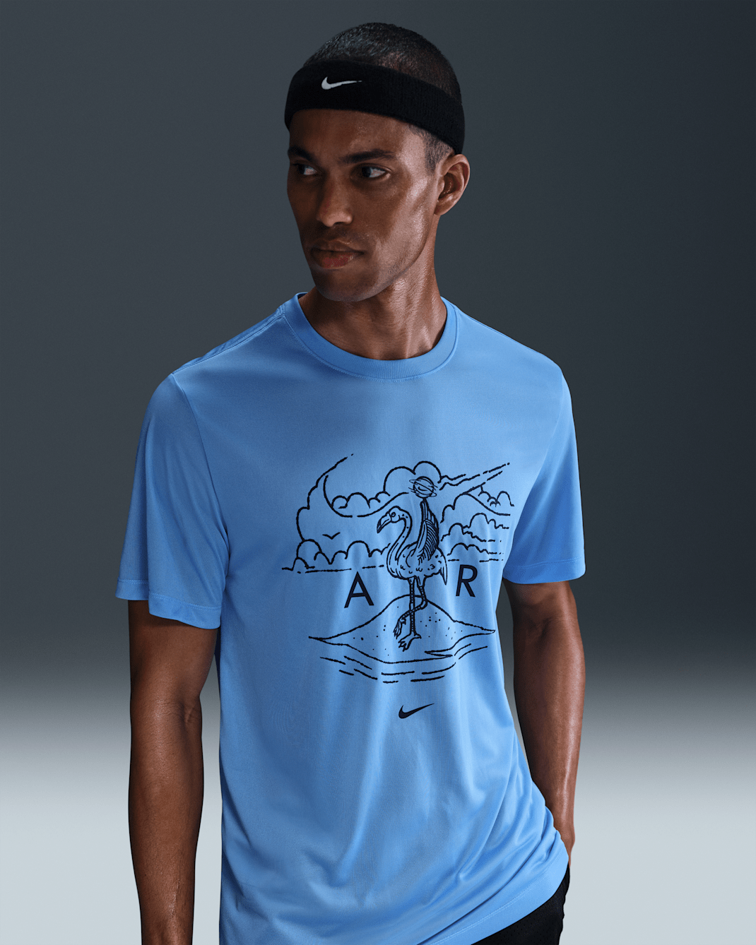 Ανδρικό T-Shirt μπάσκετ Dri-FIT Nike - University Blue