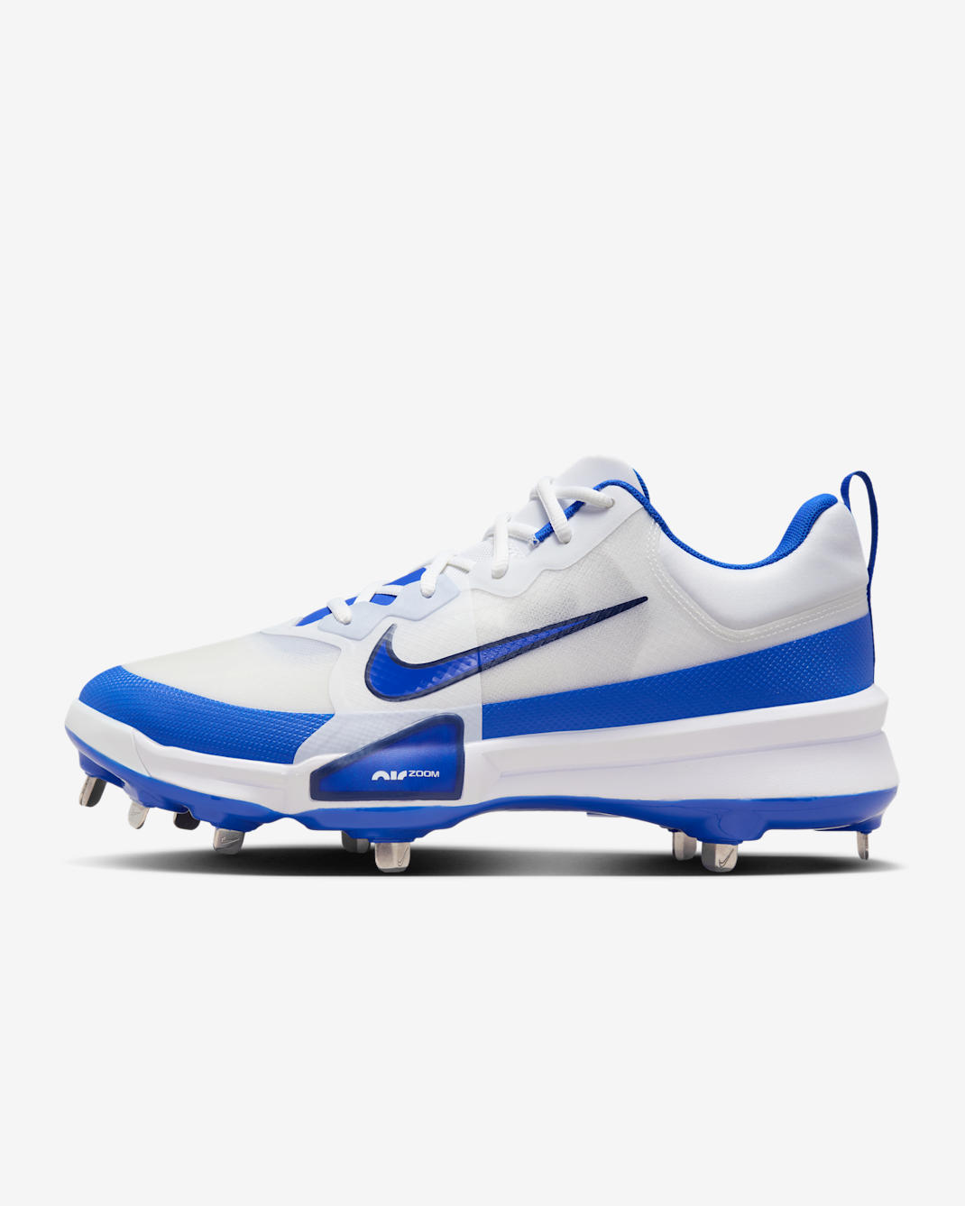 Nike Force Zoom Trout 9 Pro Baseball Cleats - White/Midnight Navy/Hyper Royal