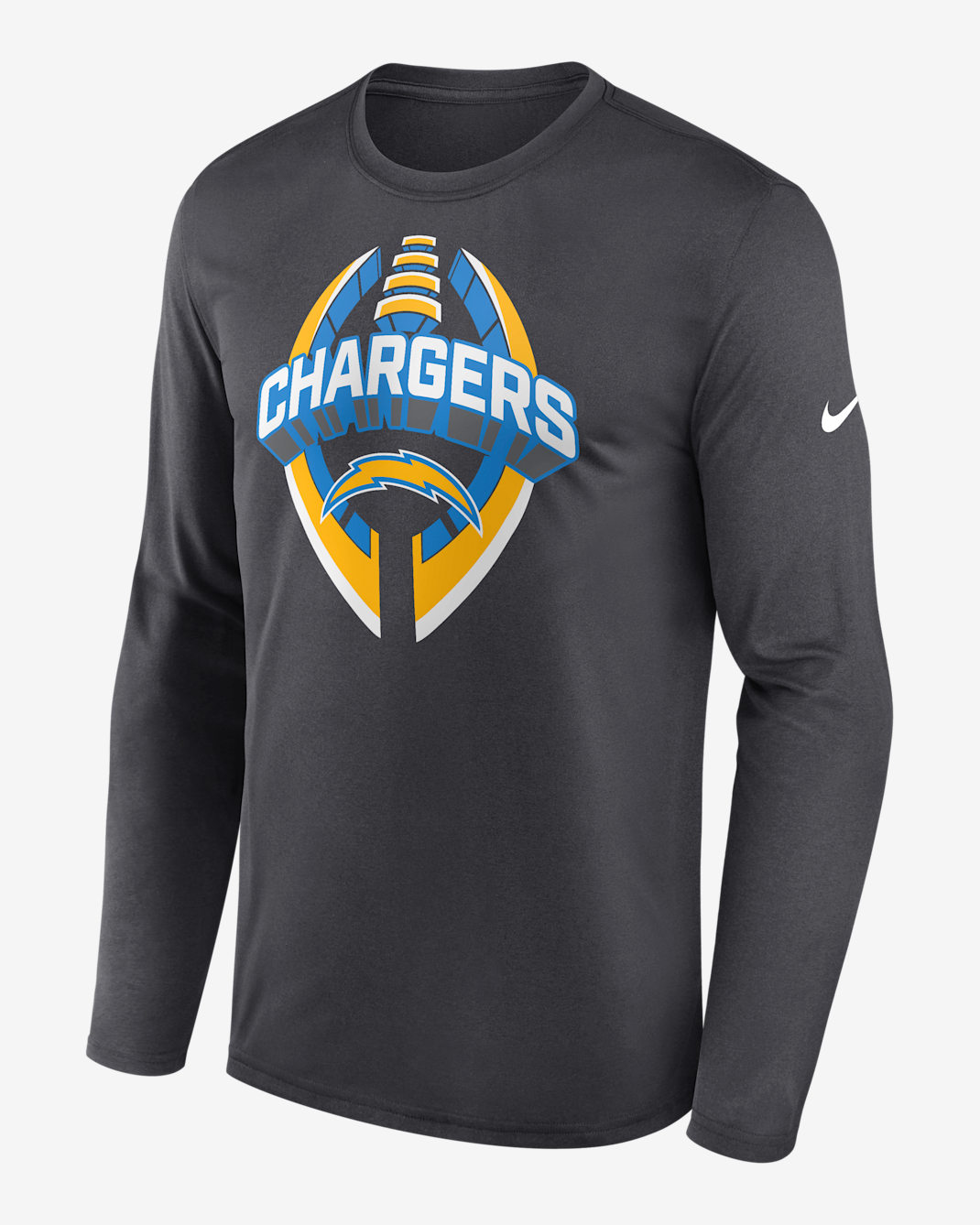 Playera de manga larga Nike Dri-FIT de la NFL para hombre Los Angeles Chargers Legend Icon - Antracita