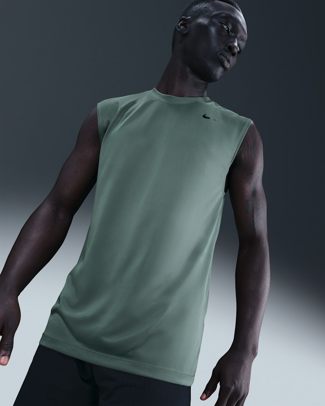 Nike Dri-FIT Legend Men's Sleeveless Fitness T-Shirt - Clay Green/Black