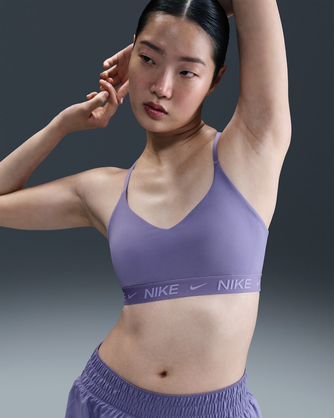 Nike Indy Light-Support Women's Padded Adjustable Sports Bra - Dusty Amethyst