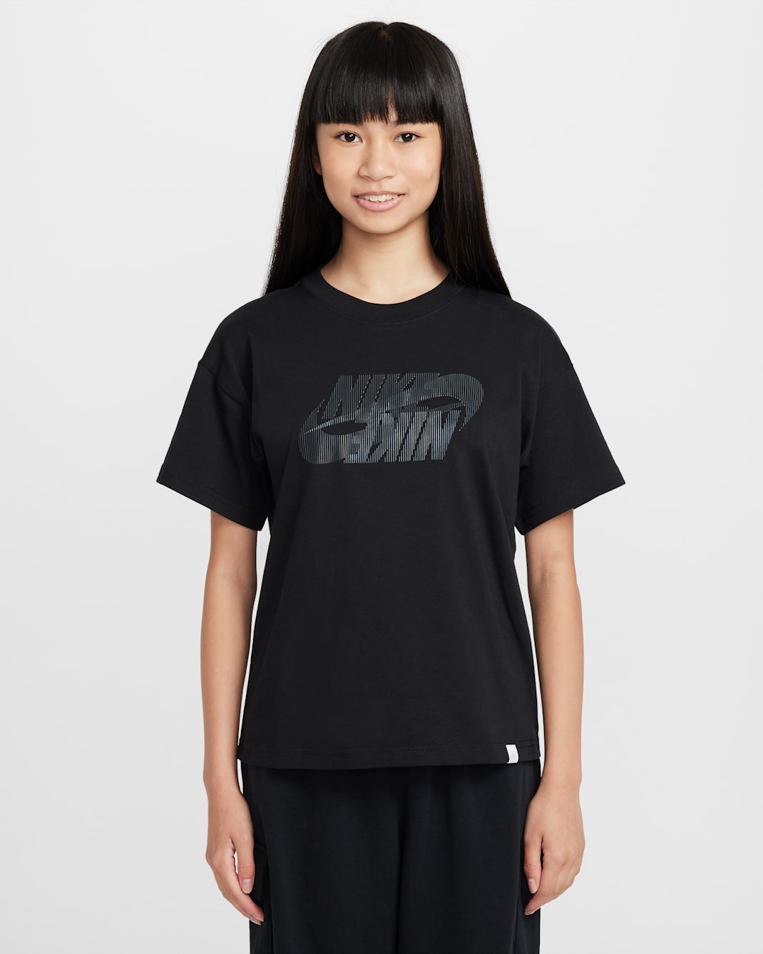 나이키 스포츠웨어 주니어(여아) 티셔츠 - 블랙