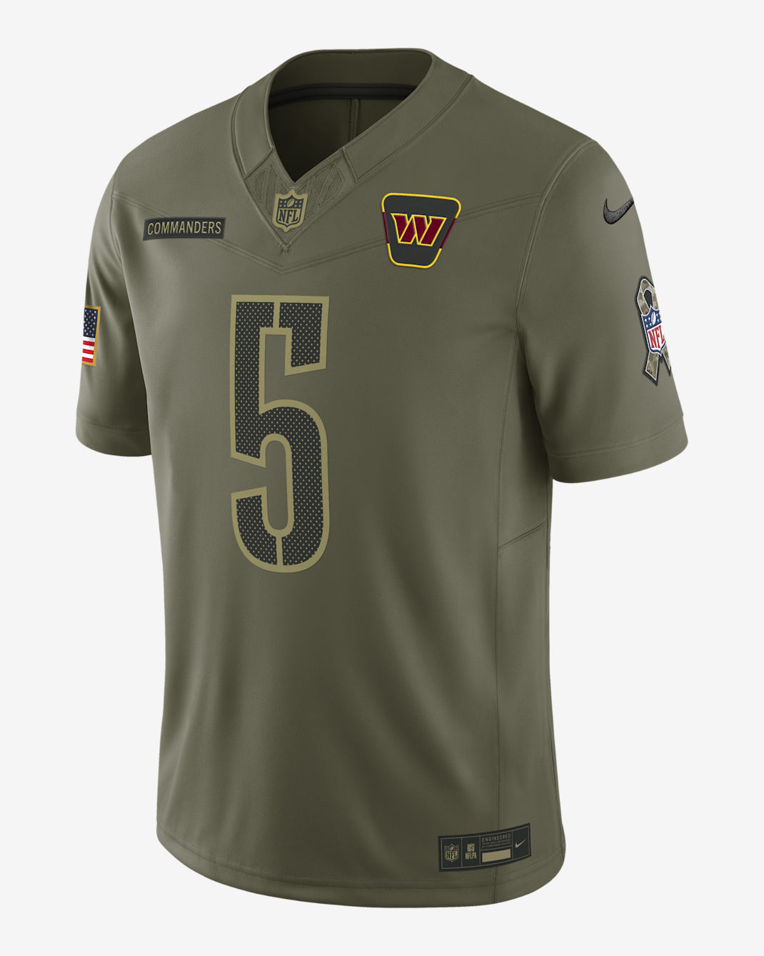 Jayden Daniels Washington Commanders Salute to Service Men's Nike Dri-FIT NFL Limited Jersey - Olive