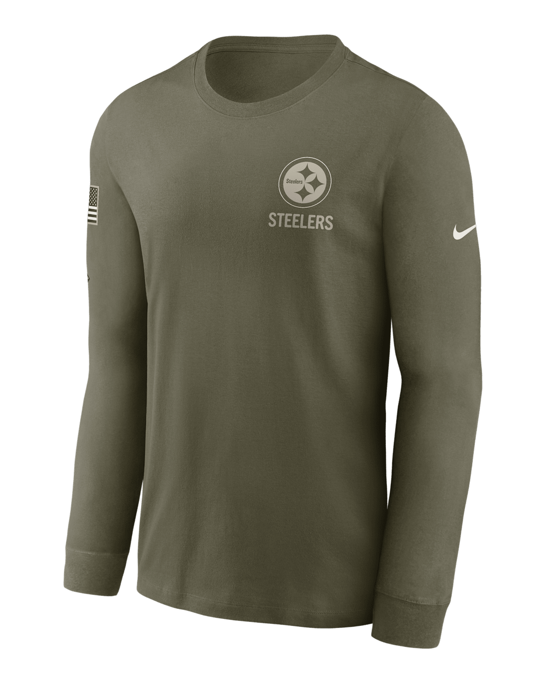 Playera de manga larga Nike de la NFL para hombre Pittsburgh Steelers Salute to Service - Oliva