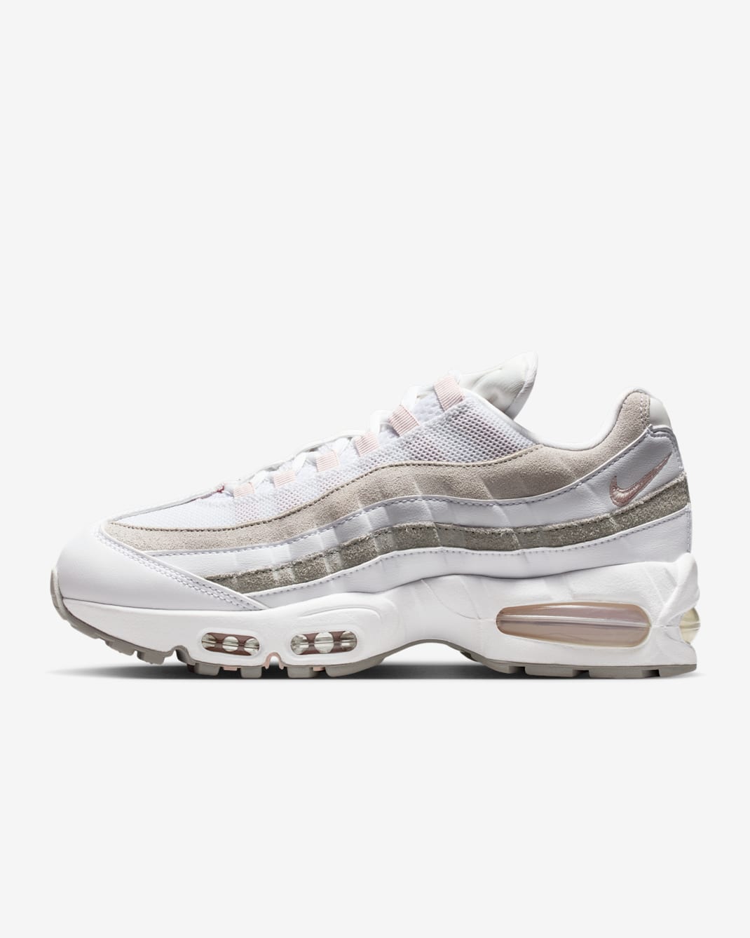 Nike Air Max 95 Women's Shoes - White/Light Charcoal/Pearl Grey/Silt Red