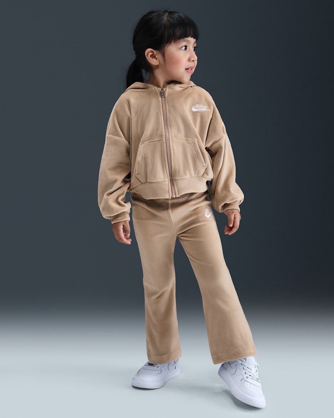 Nike Toddler 2-Piece Velour Flared Leggings Set - Hemp