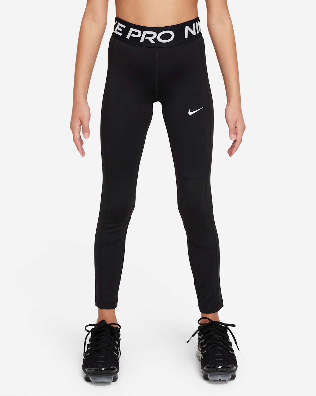 Nike Pro Leak Protection: Period Girls' Dri-FIT Leggings - Black/White