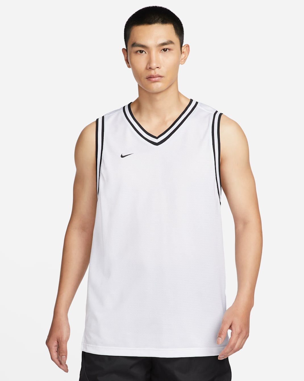 Nike DNA 男款 Dri-FIT 籃球衣 - 白色/黑色