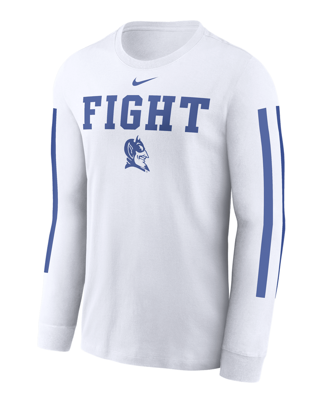 Duke Blue Devils Local Spirit Slogan Men's Nike College Long-Sleeve T-Shirt - White