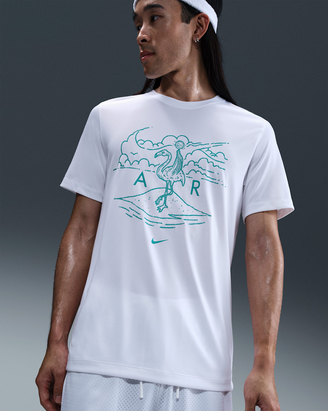เสื้อยืดบาสเก็ตบอลผู้ชาย Dri-FIT Nike - ขาว