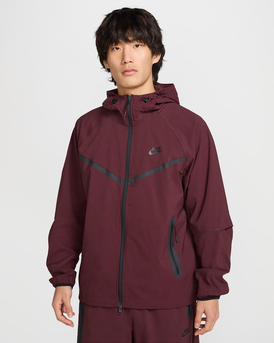 Nike Tech Windrunner Men's Woven Full-Zip Jacket - Burgundy Crush/Burgundy Crush/Black