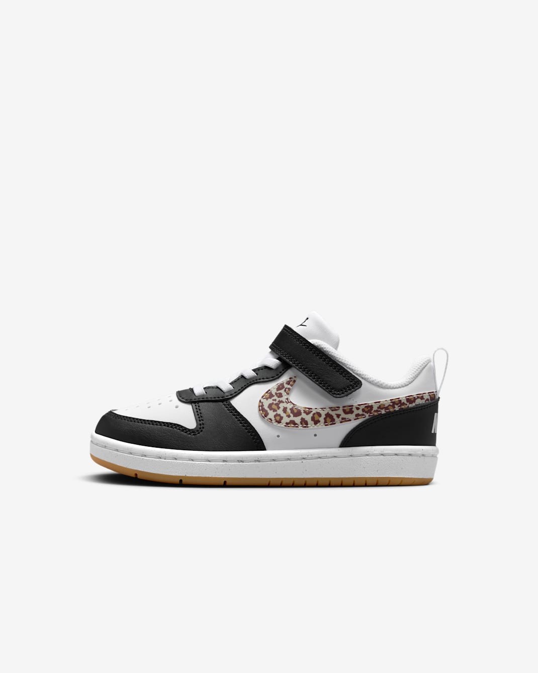 Nike Court Borough Low Küçük Çocuk Ayakkabısı - Siyah/Beyaz/Gum Medium Brown/Beyaz