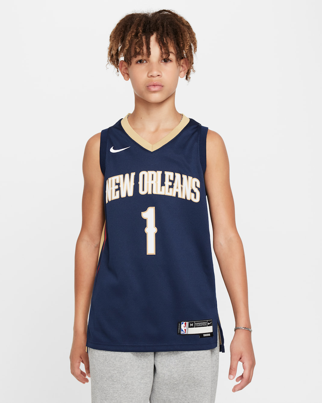 New Orleans Pelicans 2023/24 Icon Edition Nike NBA Swingman Jersey för ungdom - College Navy