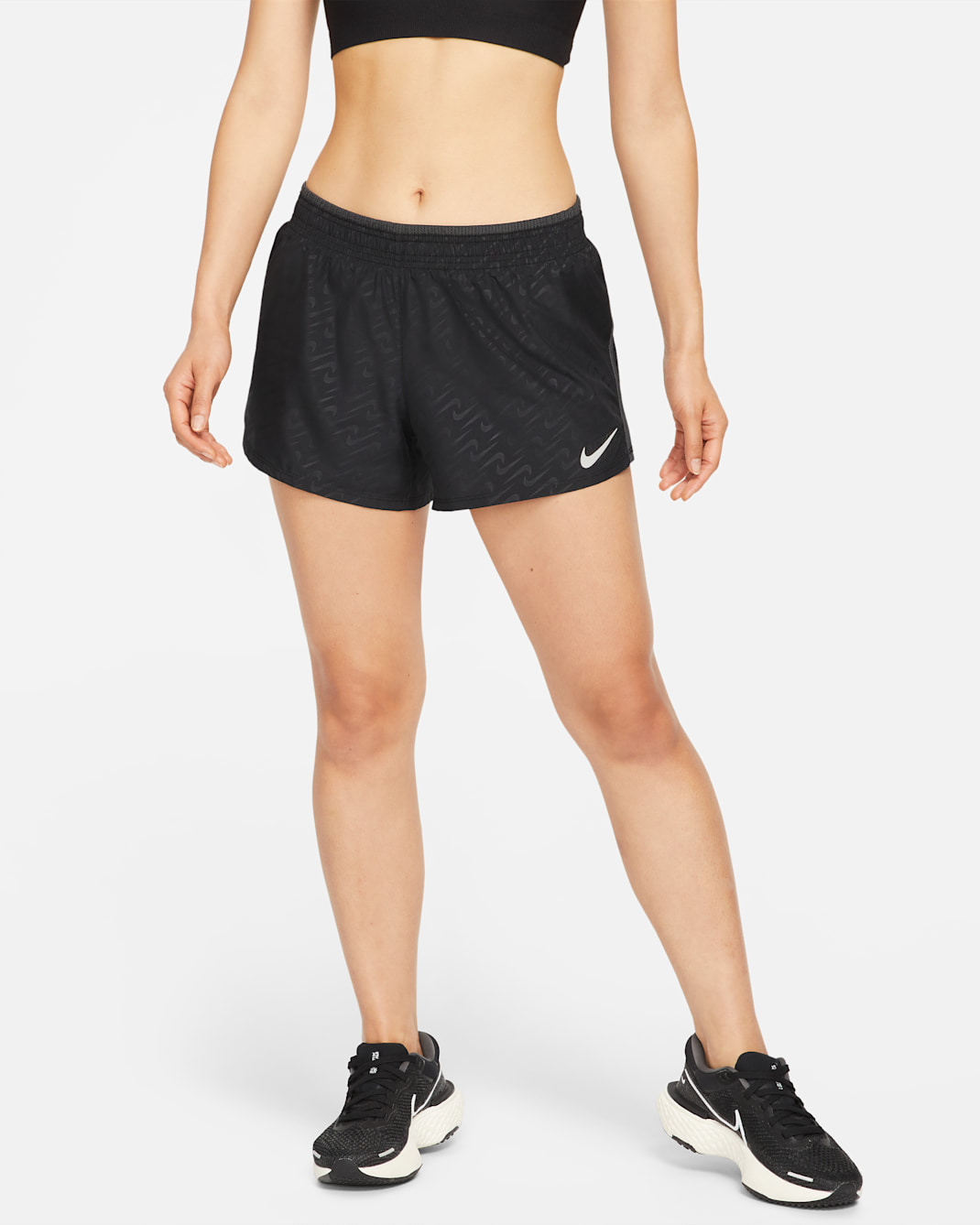 Nike Dri-FIT 10K Icon Clash Women's Running Shorts - Black/Dark Smoke Grey/Sail