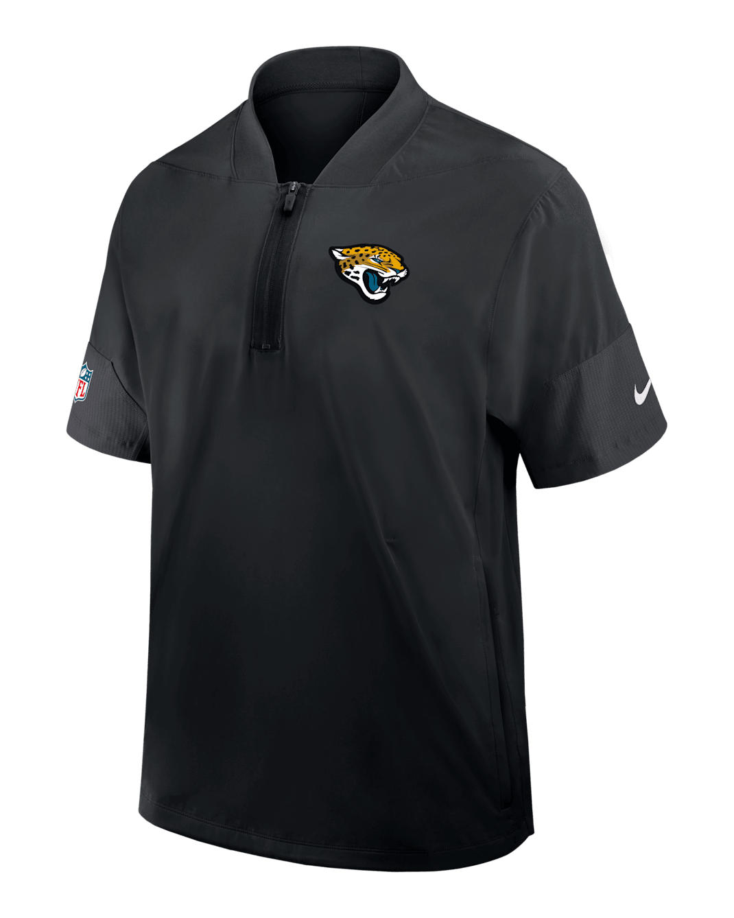 Jacksonville Jaguars Sideline Coach Men's Nike NFL 1/2-Zip Short-Sleeve Jacket - Black