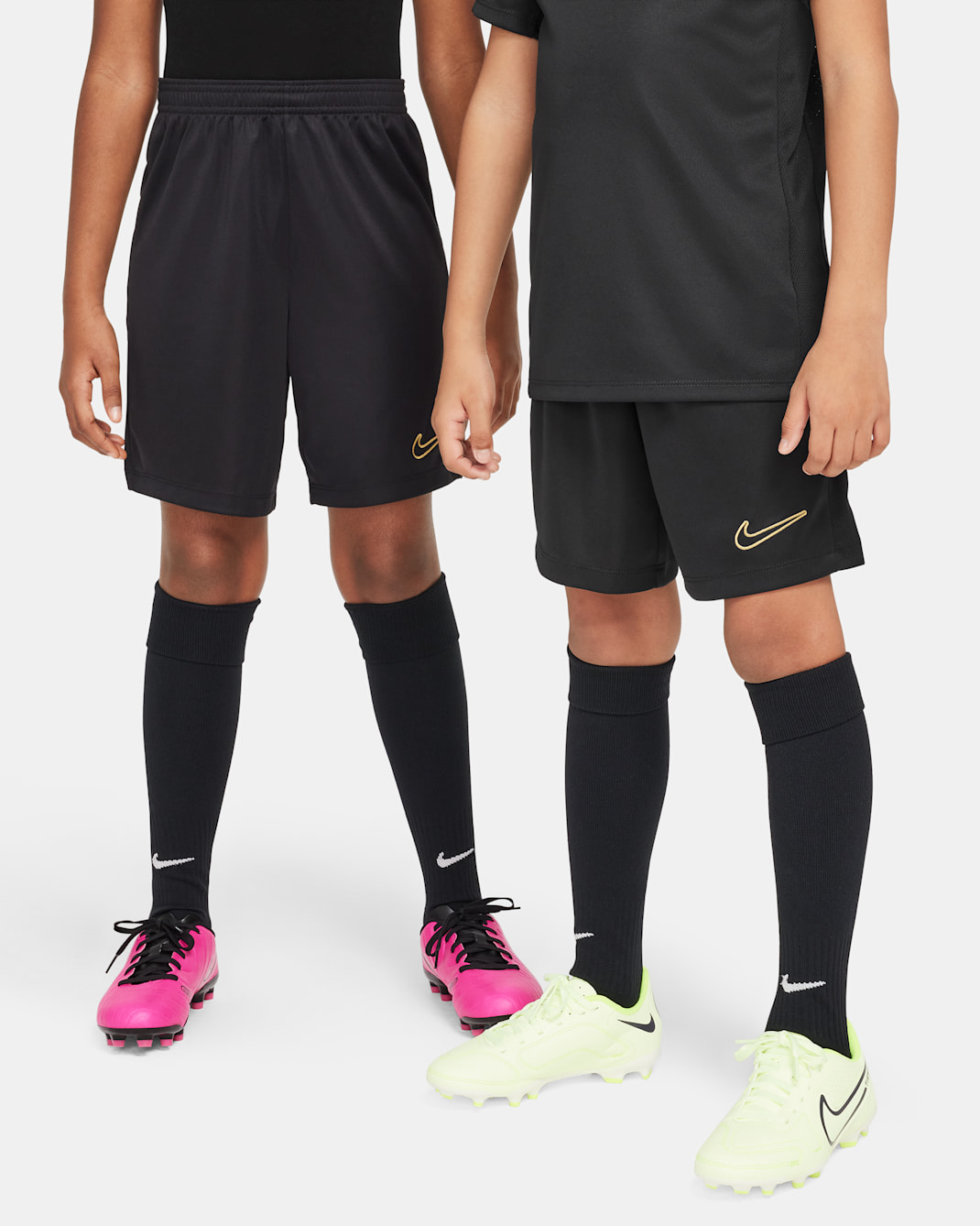 Nike Dri-FIT Academy Kids' Football Shorts - Black/Black/Metallic Gold