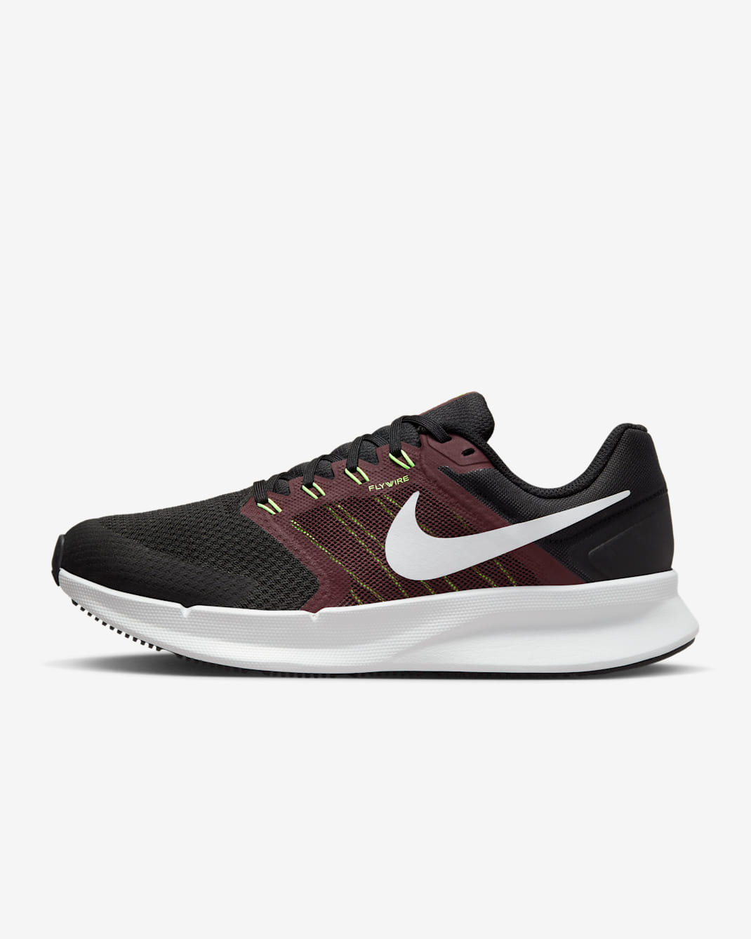 Nike Run Swift 3 Men's Road Running Shoes - Black/Burgundy Crush/Lime Blast/Pure Platinum