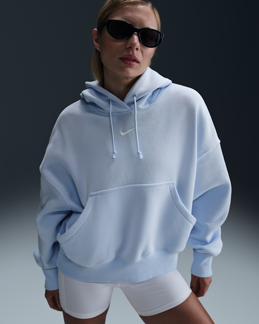 Nike Sportswear Phoenix Fleece Women's Over-Oversized Pullover Hoodie - Blue Tint/Sail