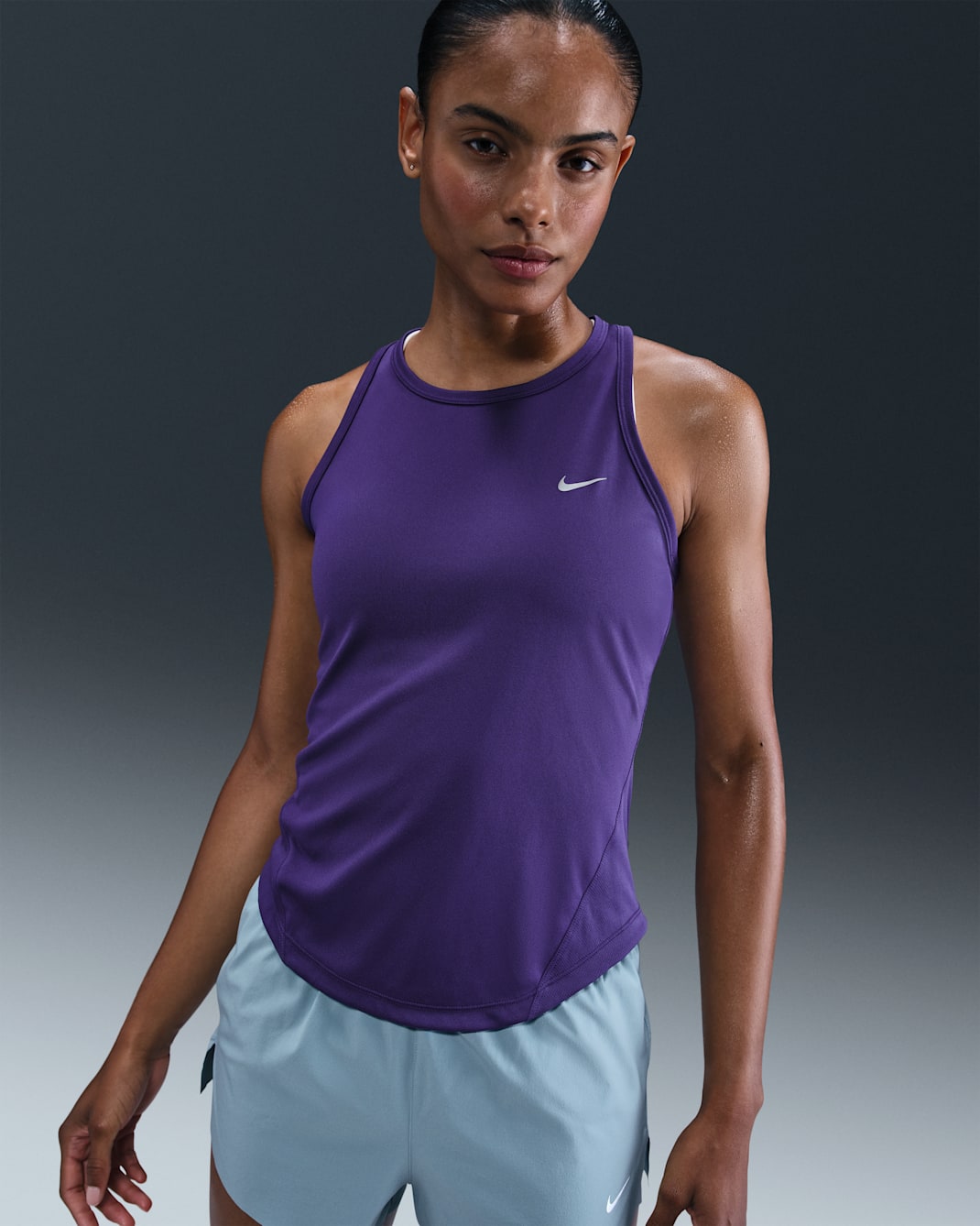 Débardeur de running Dri-FIT Nike Tempo pour femme - Court Purple