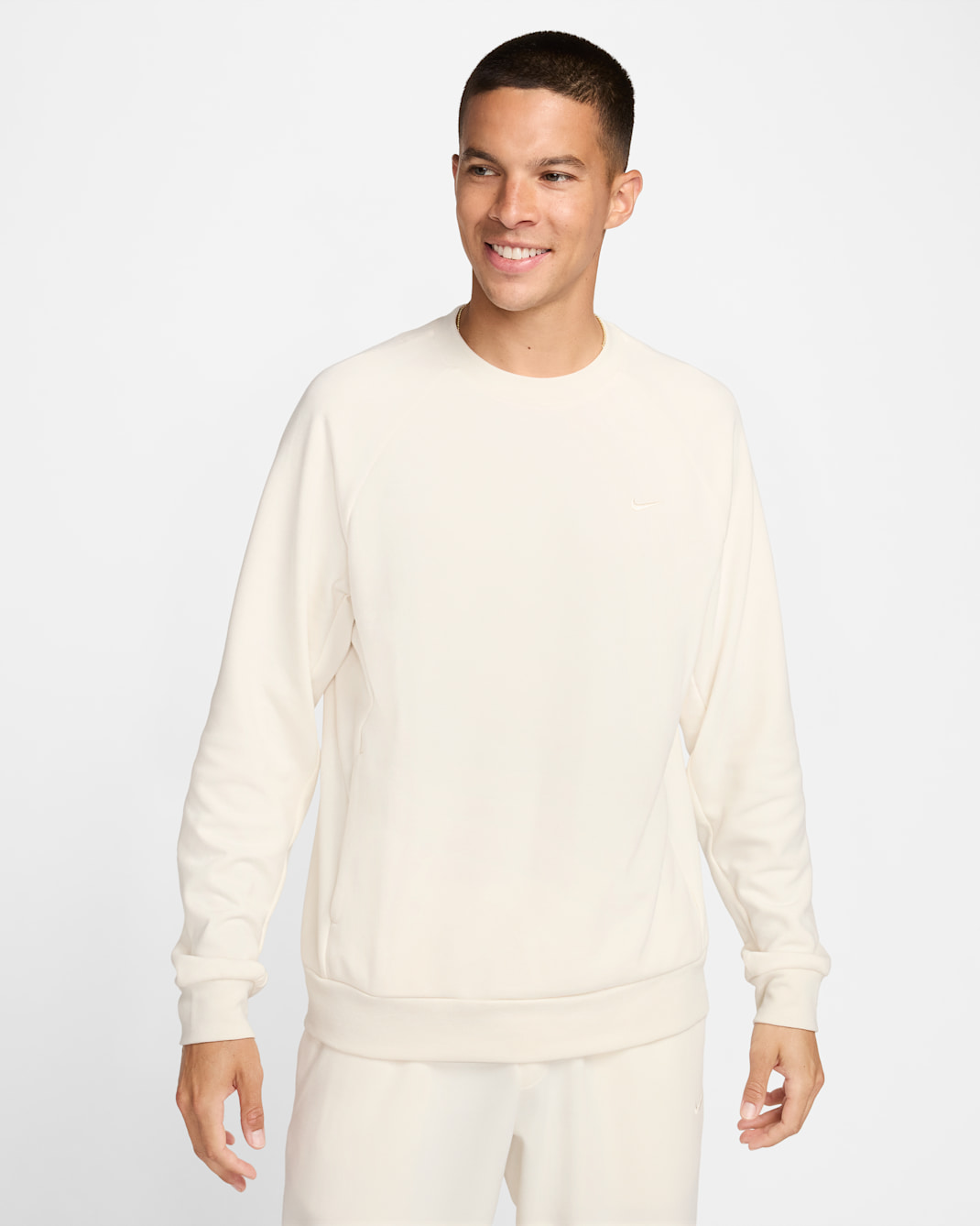 Nike Primary Fleece Men's Dri-FIT UV Performance Crew - Pale Ivory/Pale Ivory