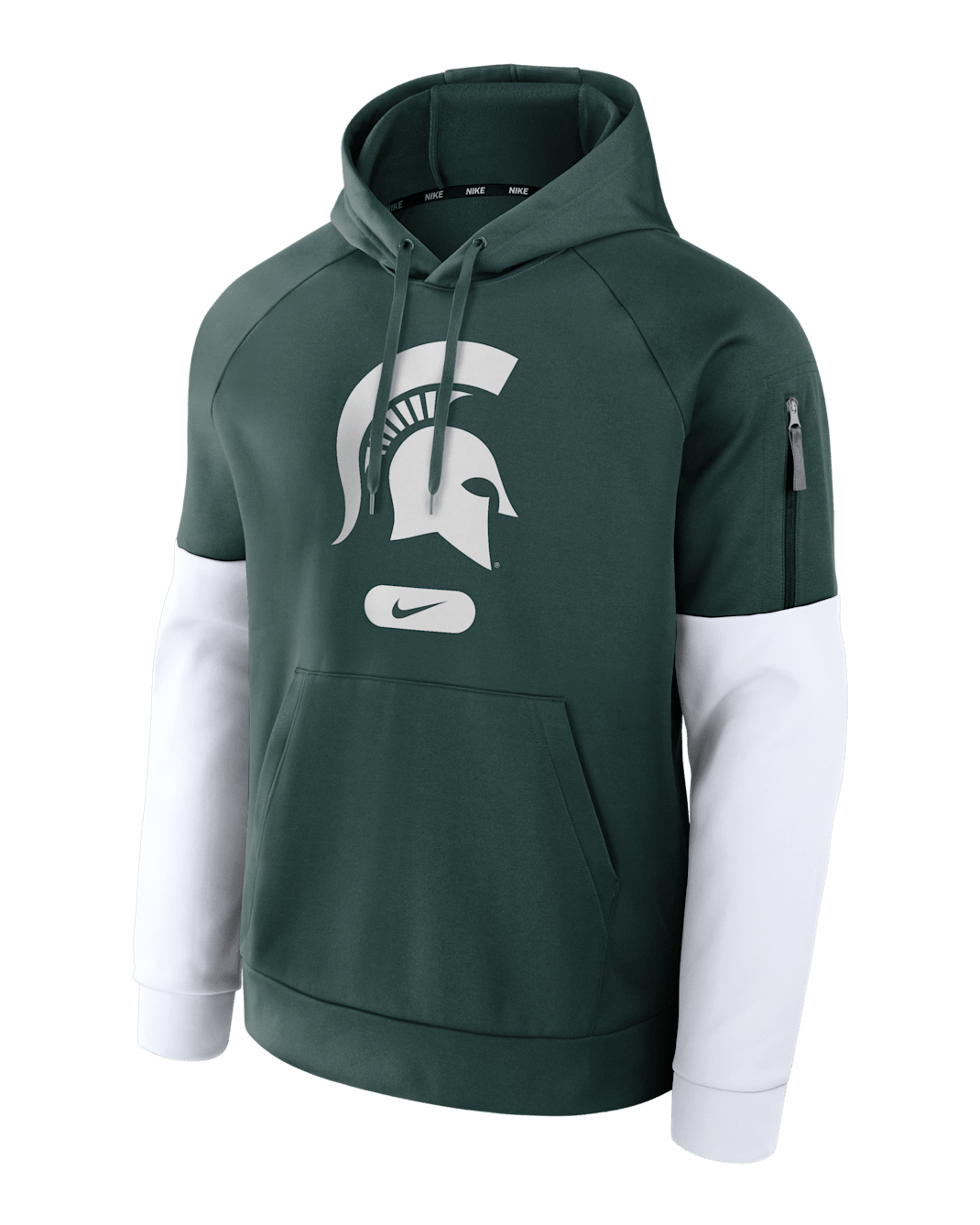 Michigan State Spartans Fitness Men’s Nike Therma College Pullover Hoodie - Pro Green