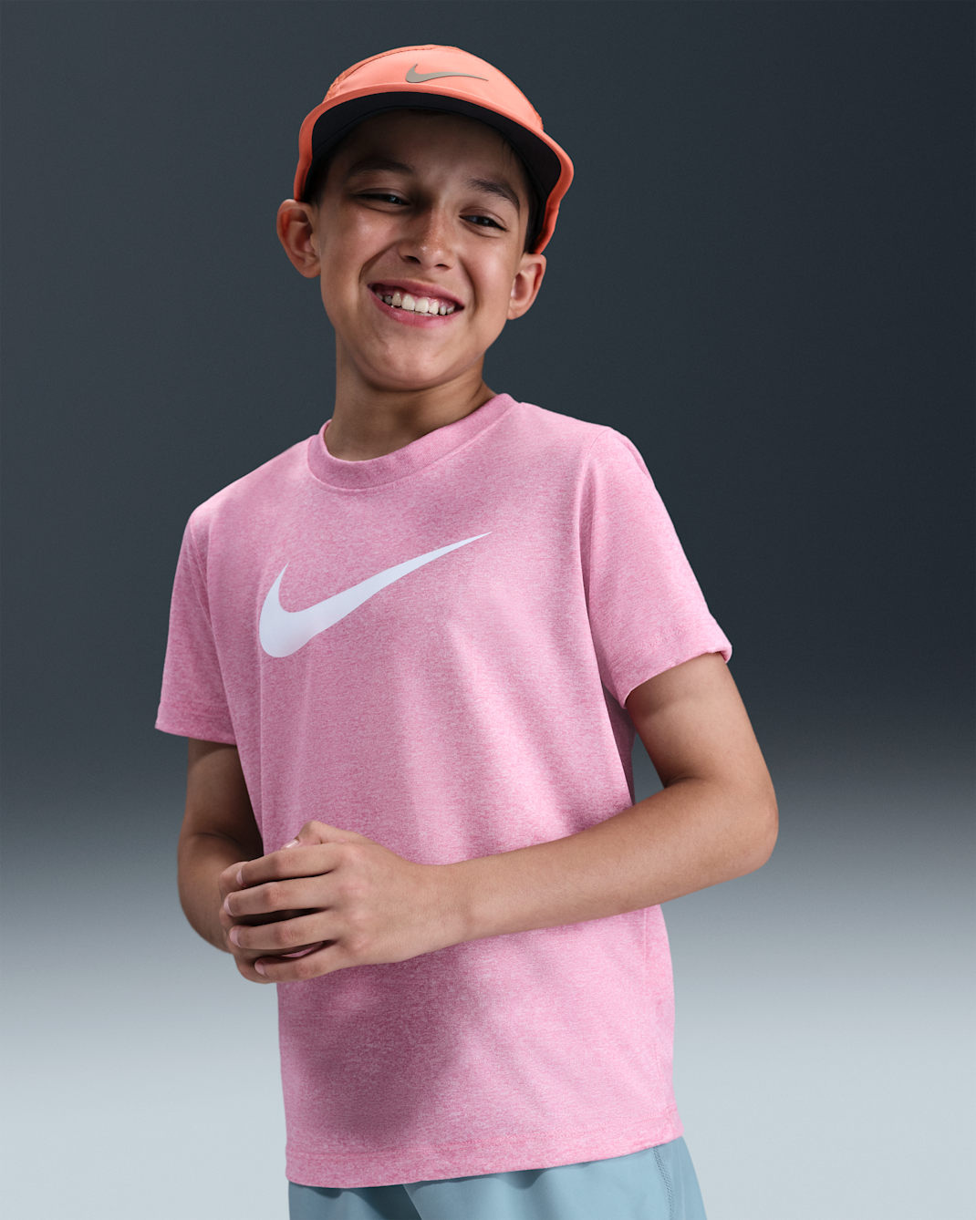 Nike Legend Big Kids' Dri-FIT T-Shirt - Magic Flamingo/Pure/Heather