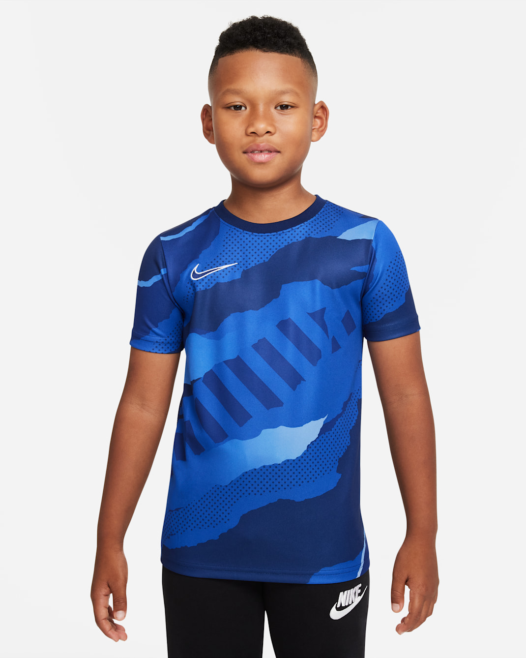 Nike Older Kids' Short-Sleeve Football Top - Blue Void/White