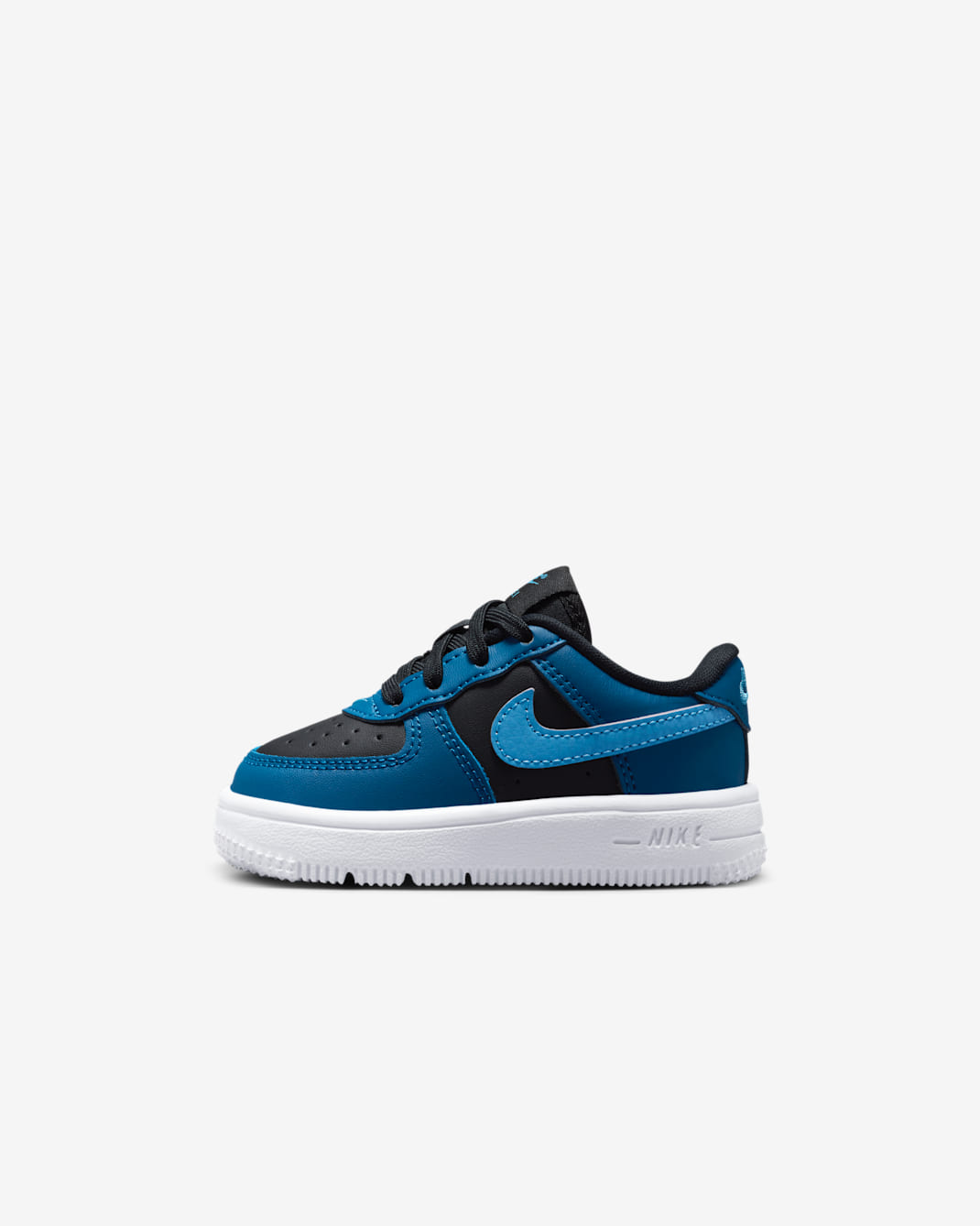 Tenis para bebé e infantil Nike Force 1 Low - Negro/Azul cancha/Blanco/Azul holandés