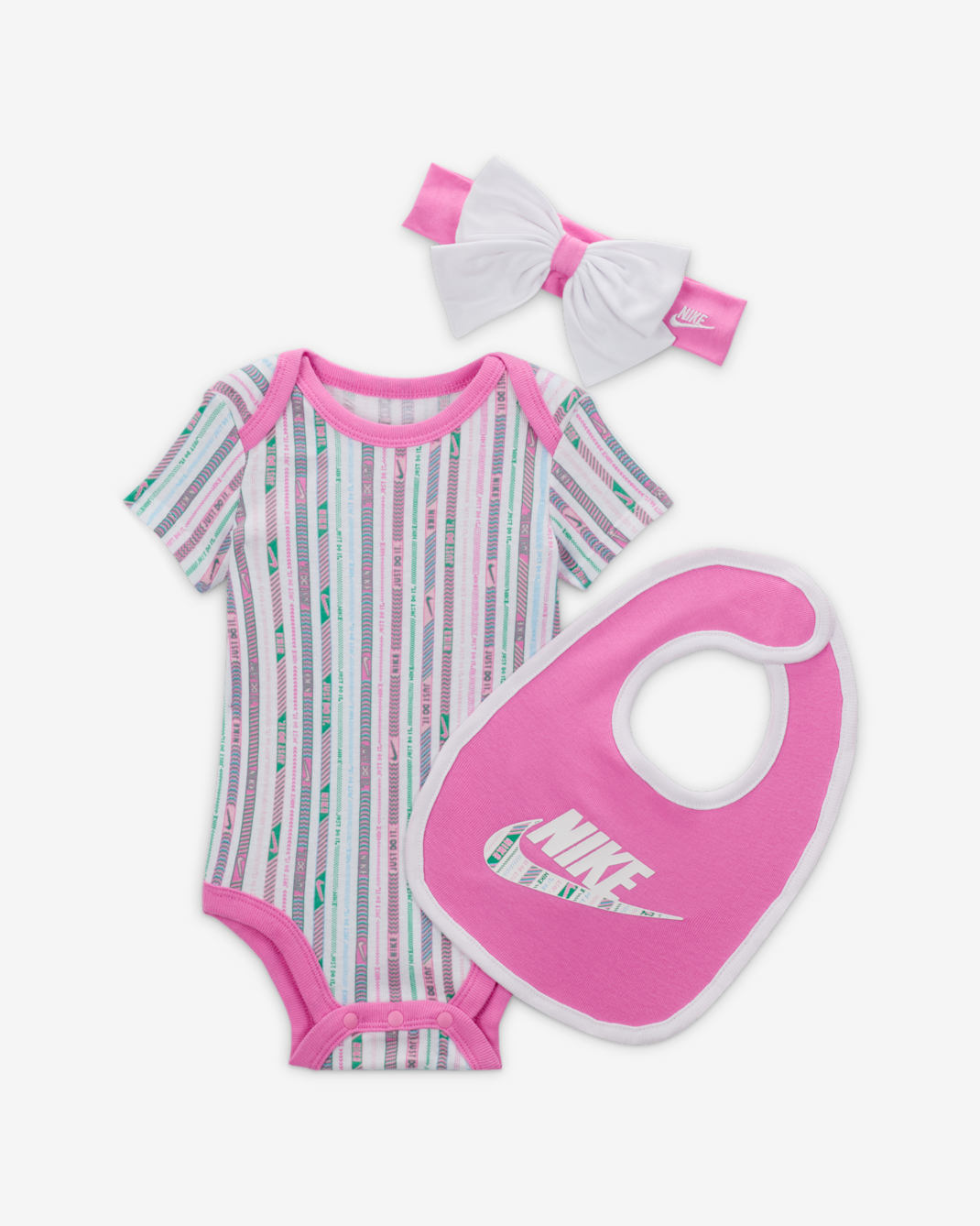 Nike Happy Camper Baby 3-Piece Bodysuit Box Set - White