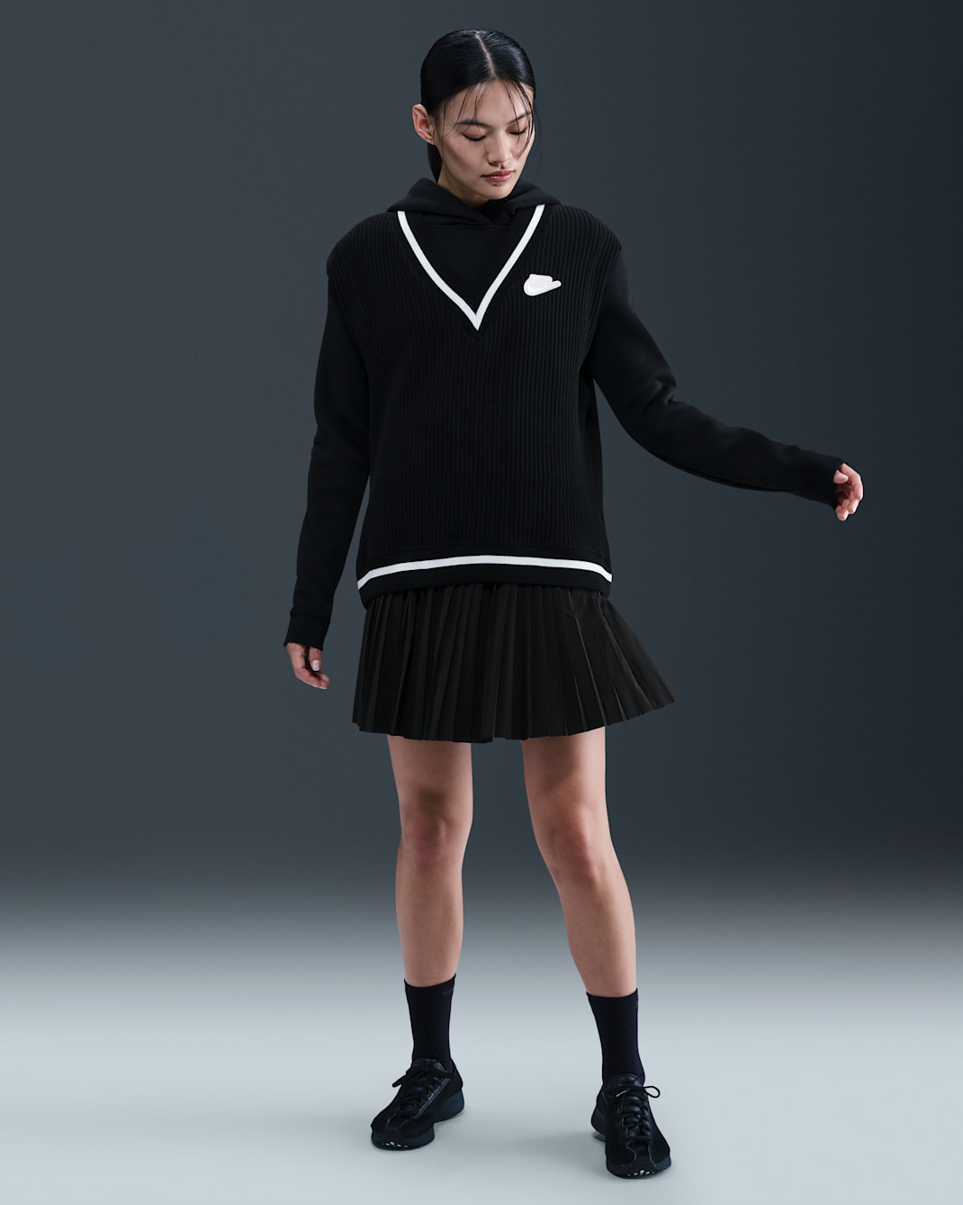 Nike Sportswear Kadın Pileli Etek - Siyah/Sail