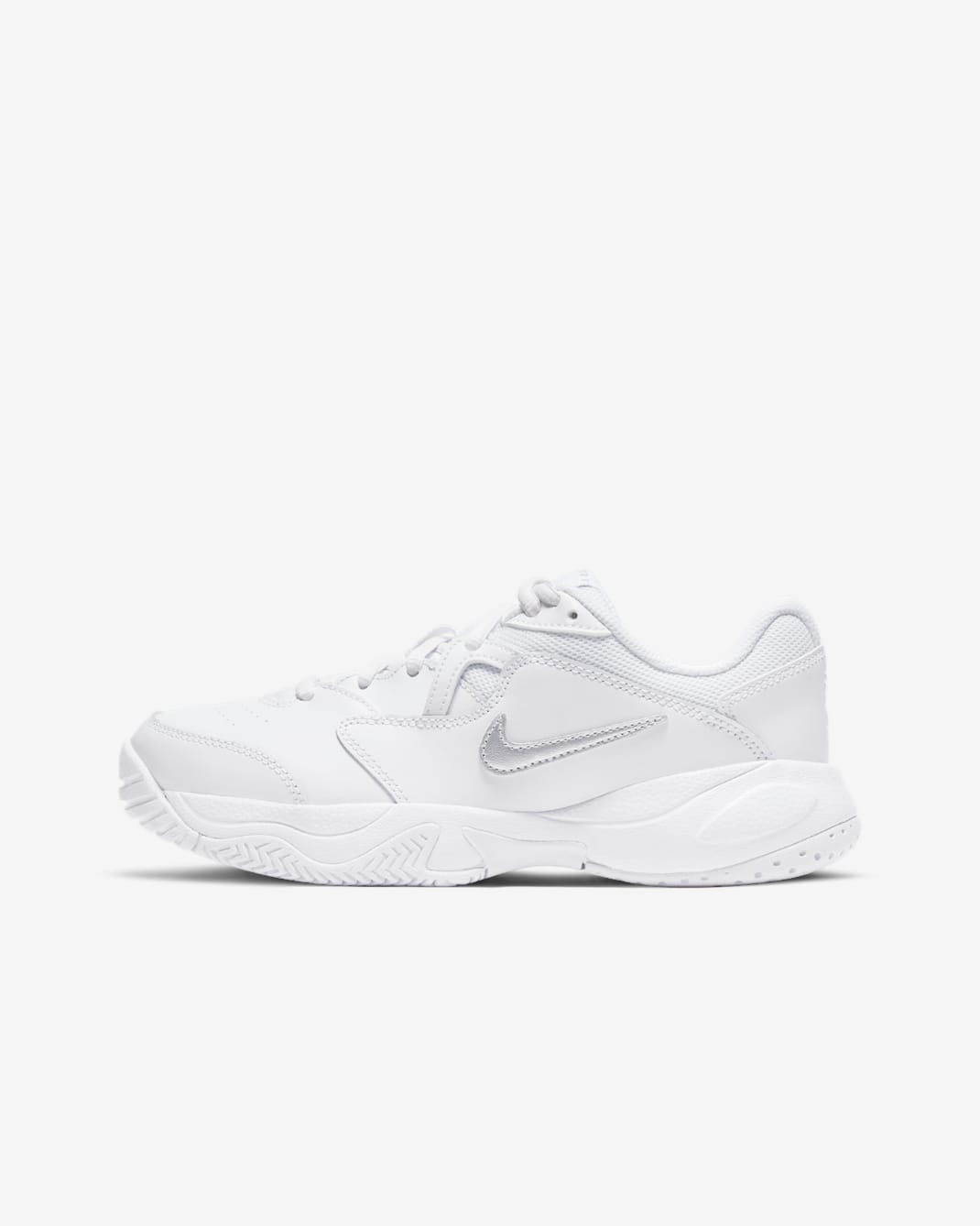 NikeCourt Jr. Lite 2 Older Kids' Tennis Shoe - White/Metallic Silver