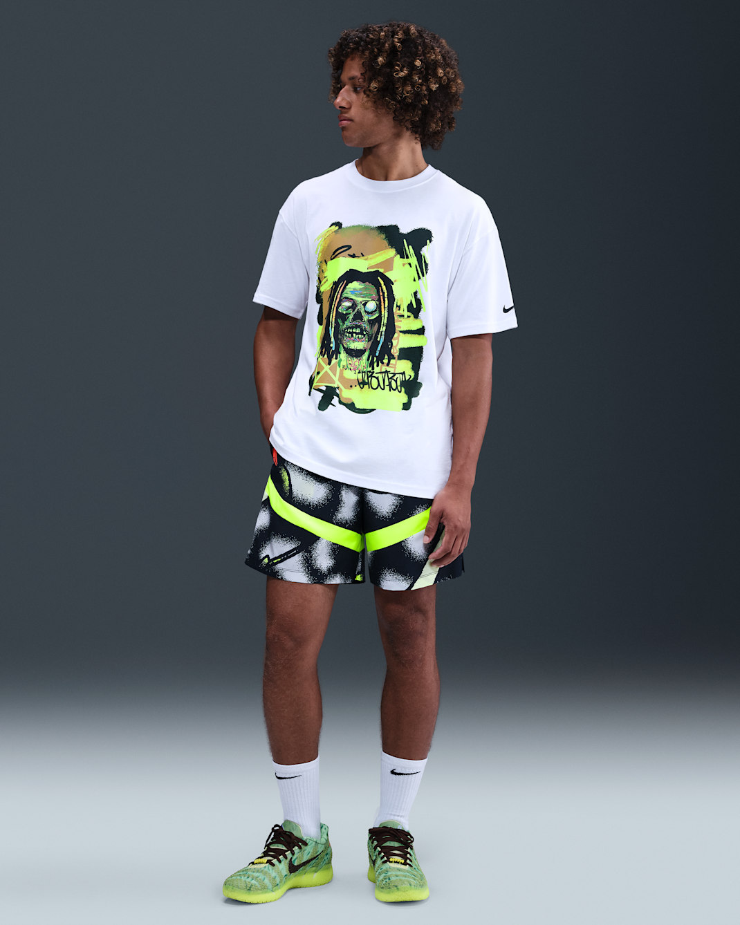 Shorts de básquetbol Dri-FIT Icon de 15 cm para hombre Ja - Volt/Polvo fotón/Carmesí brillante
