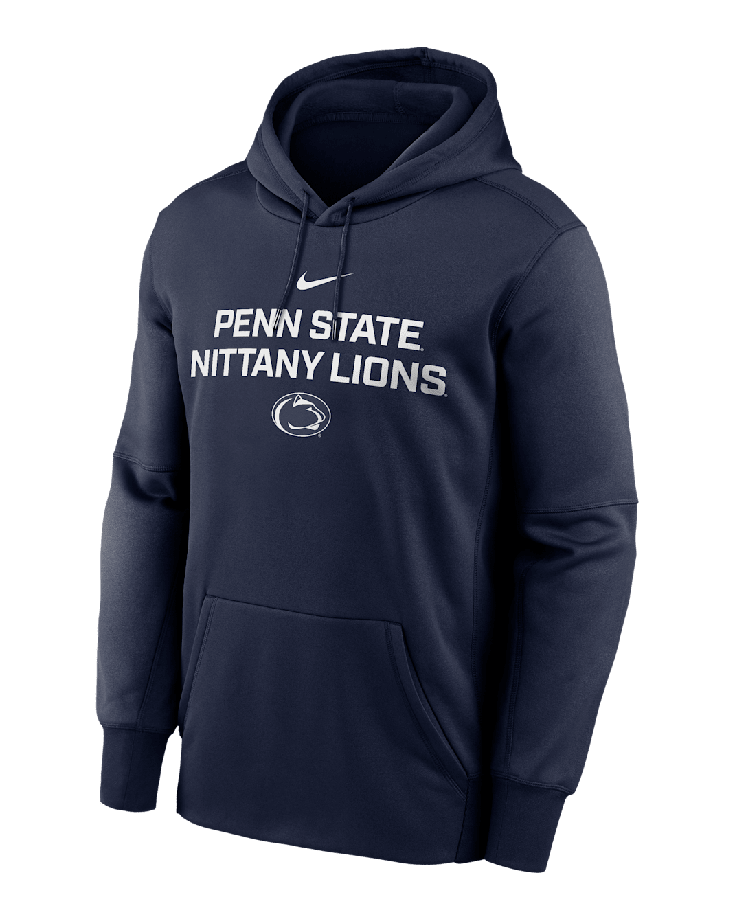 Penn State Team Stacked Men’s Nike Therma College Pullover Hoodie - Navy