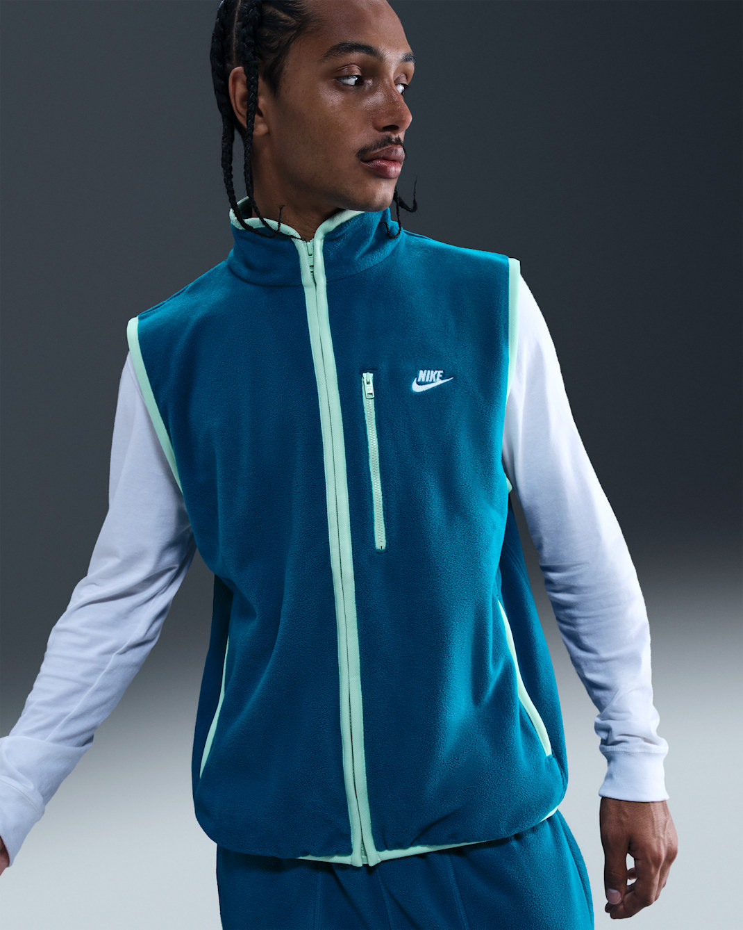 Nike Sportswear Club Men's Winterized Vest - Green Abyss/Mint Foam/White