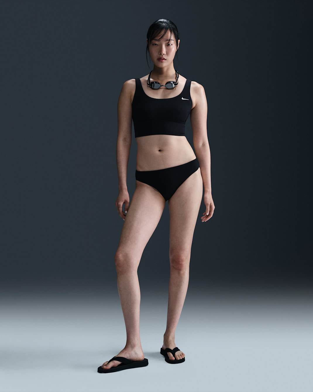 Nike Swim Essential Parte de abajo de bikini hípster - Mujer - Negro/Blanco