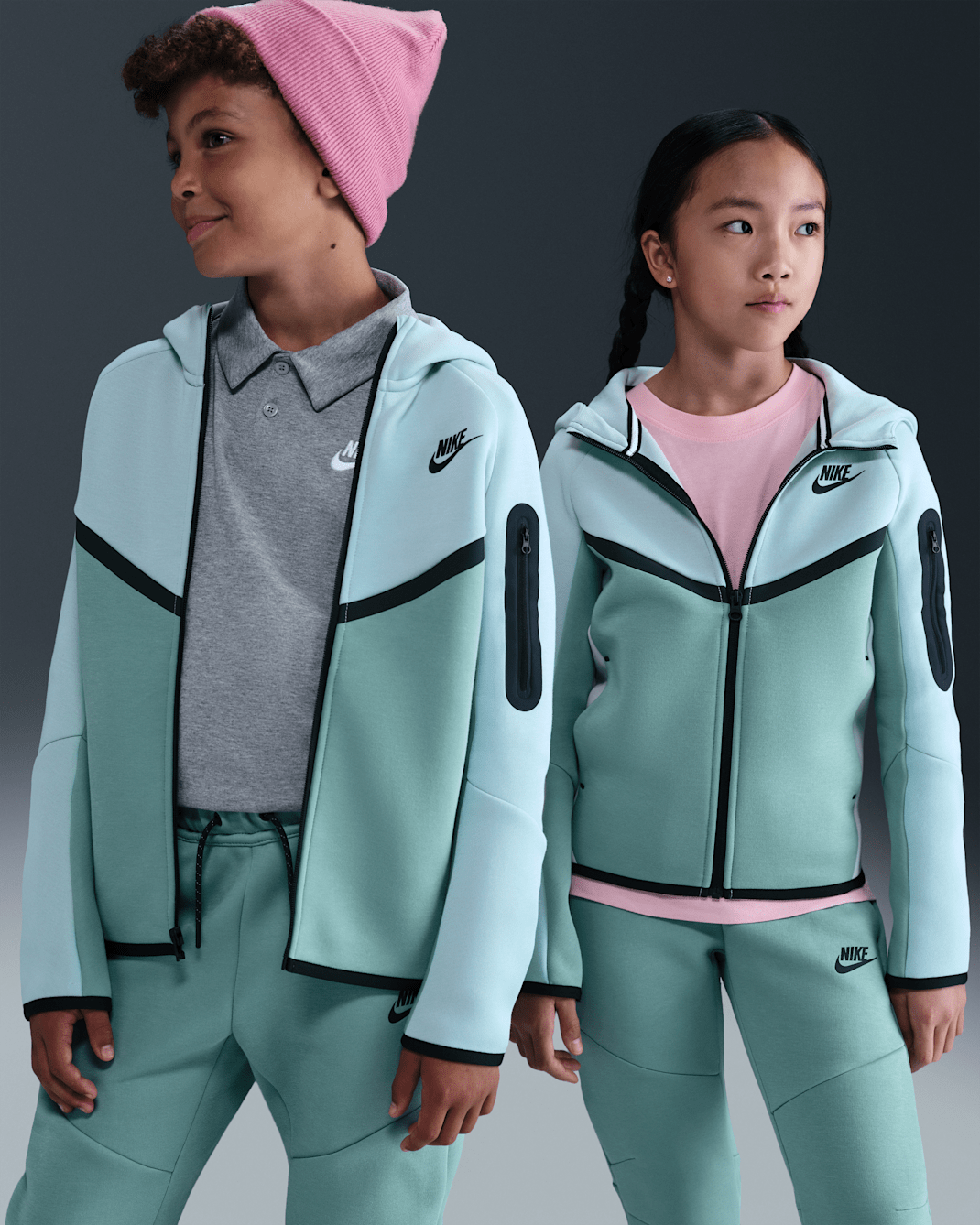Sweat à capuche et zip Nike Sportswear Tech Fleece pour ado - Light Silver/Cannon/Noir/Noir