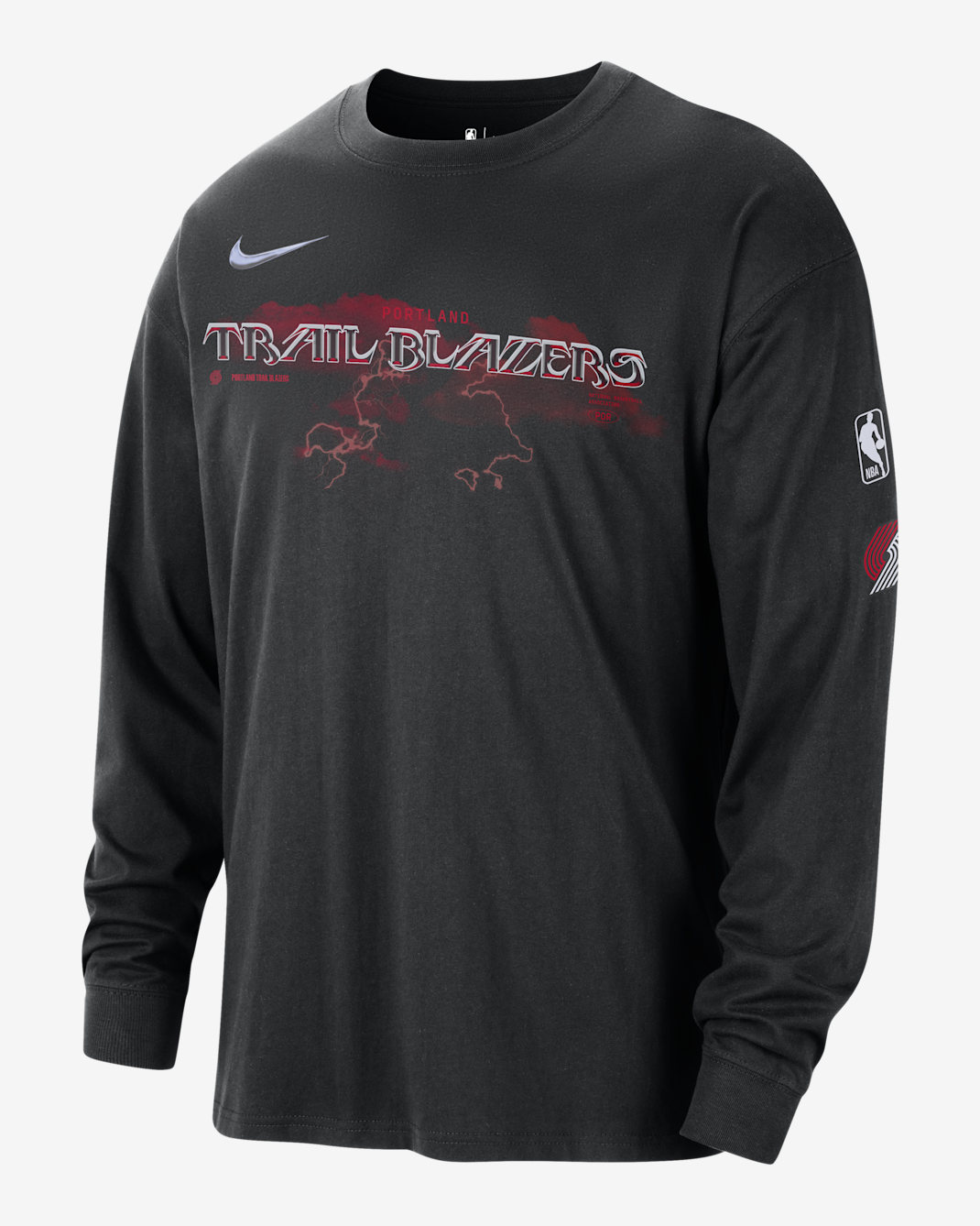 Portland Trail Blazers Essential Max90 Men's Nike NBA Long-Sleeve T-Shirt - Black