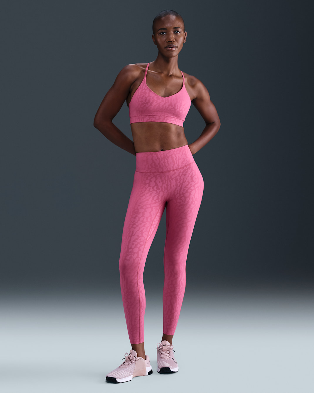 Nike Universa Women's High-Waisted Printed 7/8 Leggings with No Front Seam - Sweet Beet/Deep Garnet/Rush Maroon