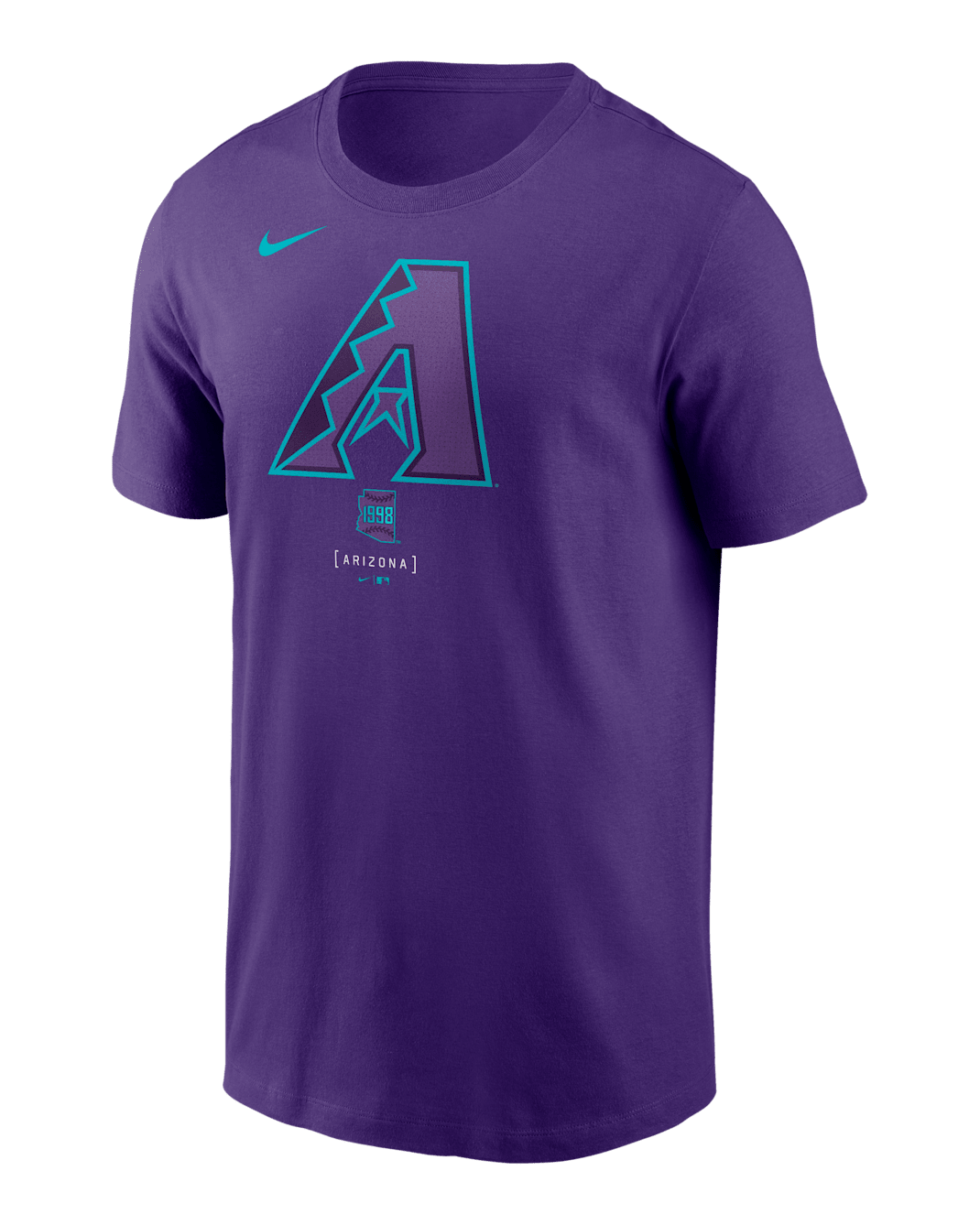 Playera Nike de la MLB para hombre Arizona Diamondbacks City Connect Large Logo - Morado