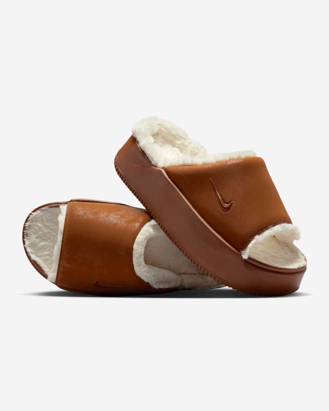 Nike Calm Elevation Fur Women's Slides - Light British Tan/Coconut Milk/Light British Tan