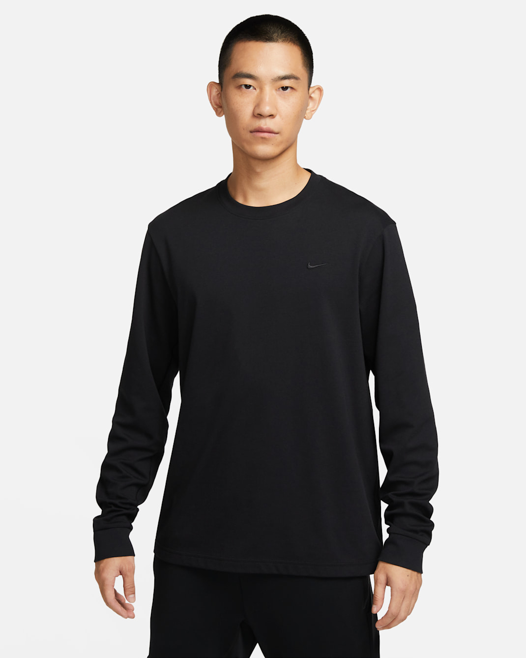 Nike Primary Men's Dri-FIT Long-Sleeve Versatile Top - Black/Black