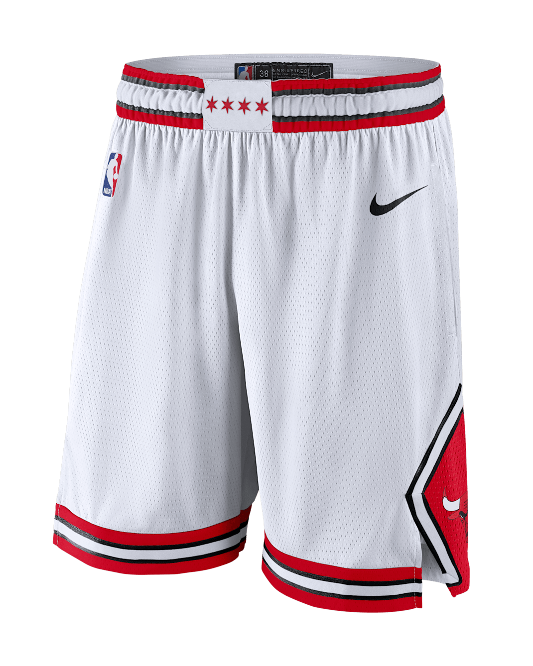 Chicago Bulls Association Edition Men's Nike NBA Swingman Shorts - White/University Red/Black