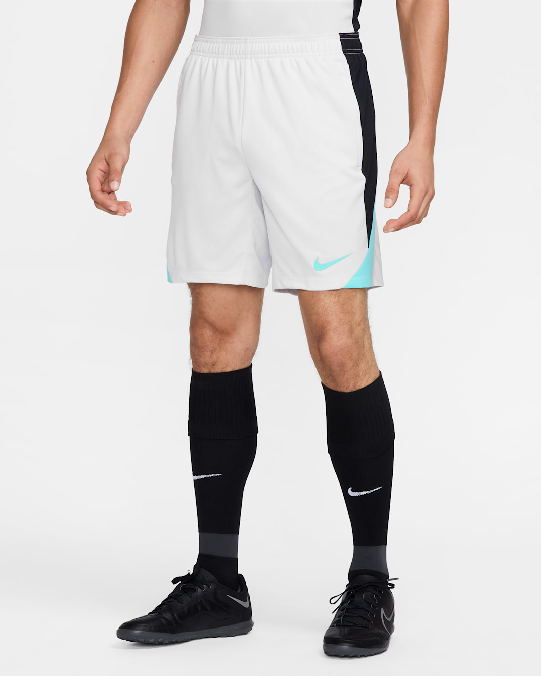 Shorts de fútbol Dri-FIT para hombre Nike Strike - Polvo fotón/Negro/Turquesa dinámico/Turquesa dinámico