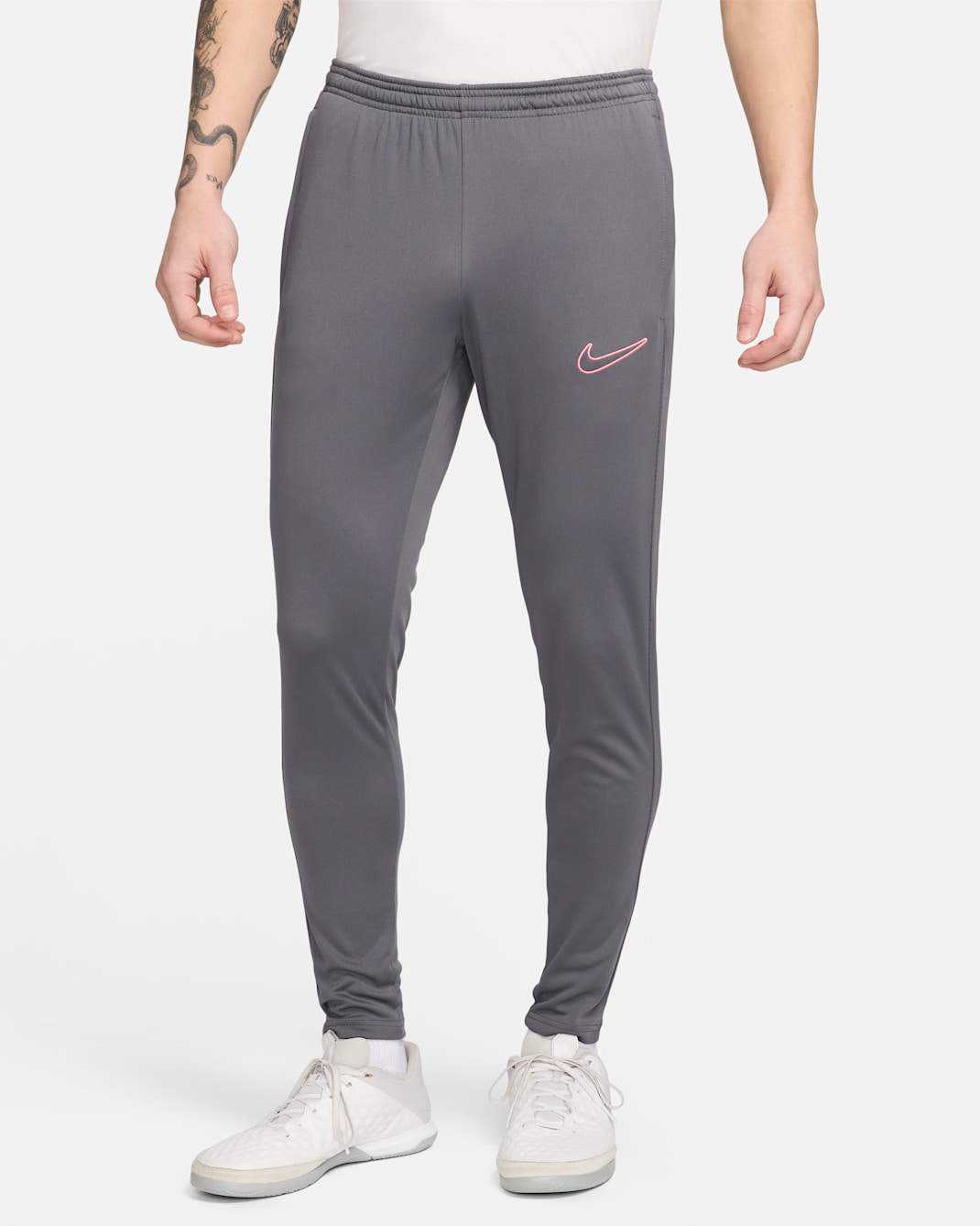 Nike Dri-FIT Academy Men's Zip Football Pants - Iron Grey/Iron Grey/Iron Grey/Sunset Pulse