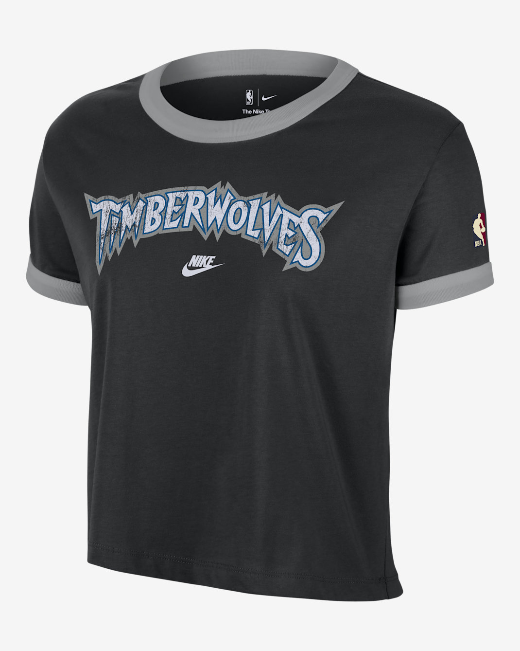 Playera Nike de la NBA para mujer Minnesota Timberwolves Essential Hardwood Classics - Negro