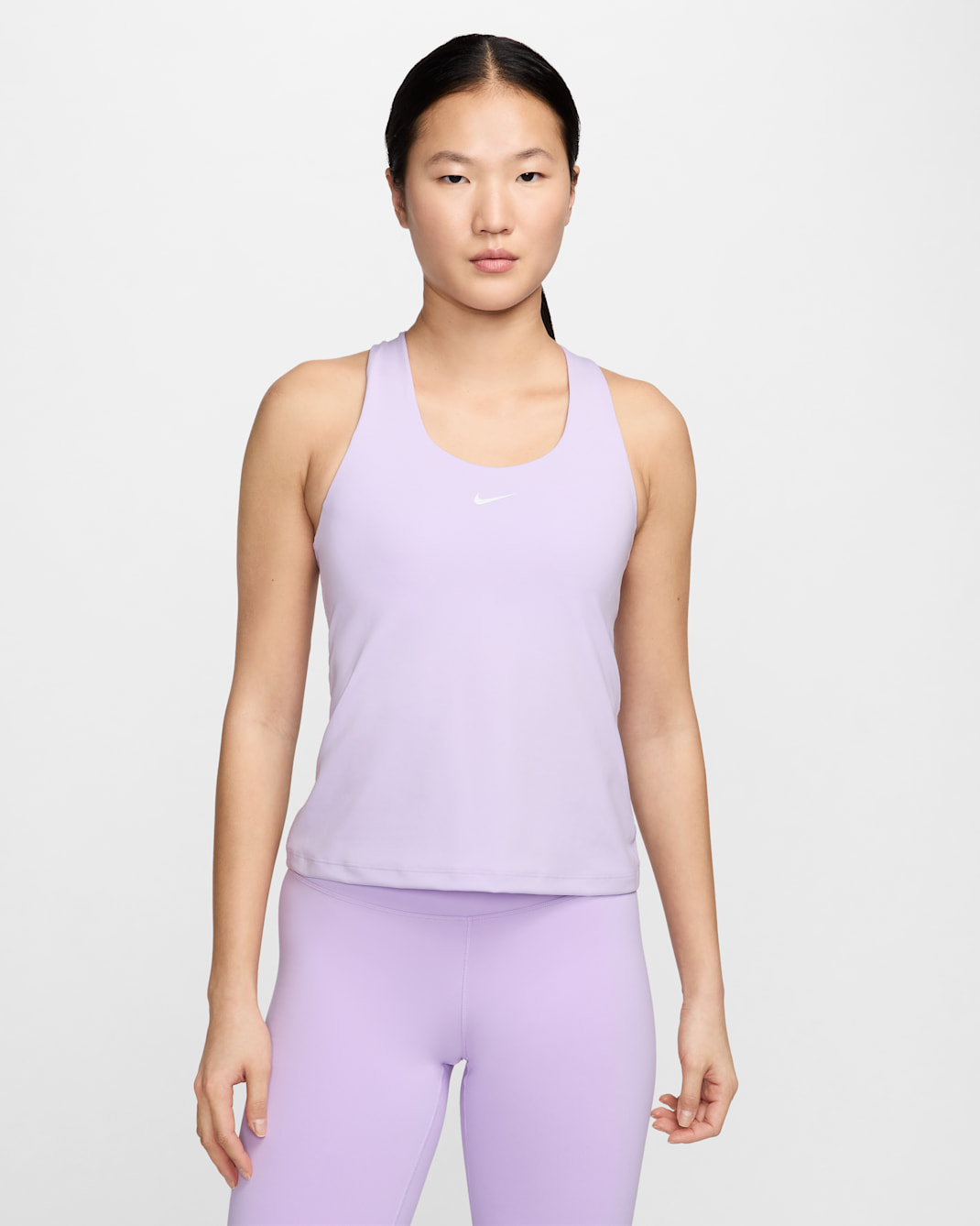 Nike Swoosh 女款中度支撐型襯墊運動內衣背心 - Lilac Bloom/Lilac Bloom/白色