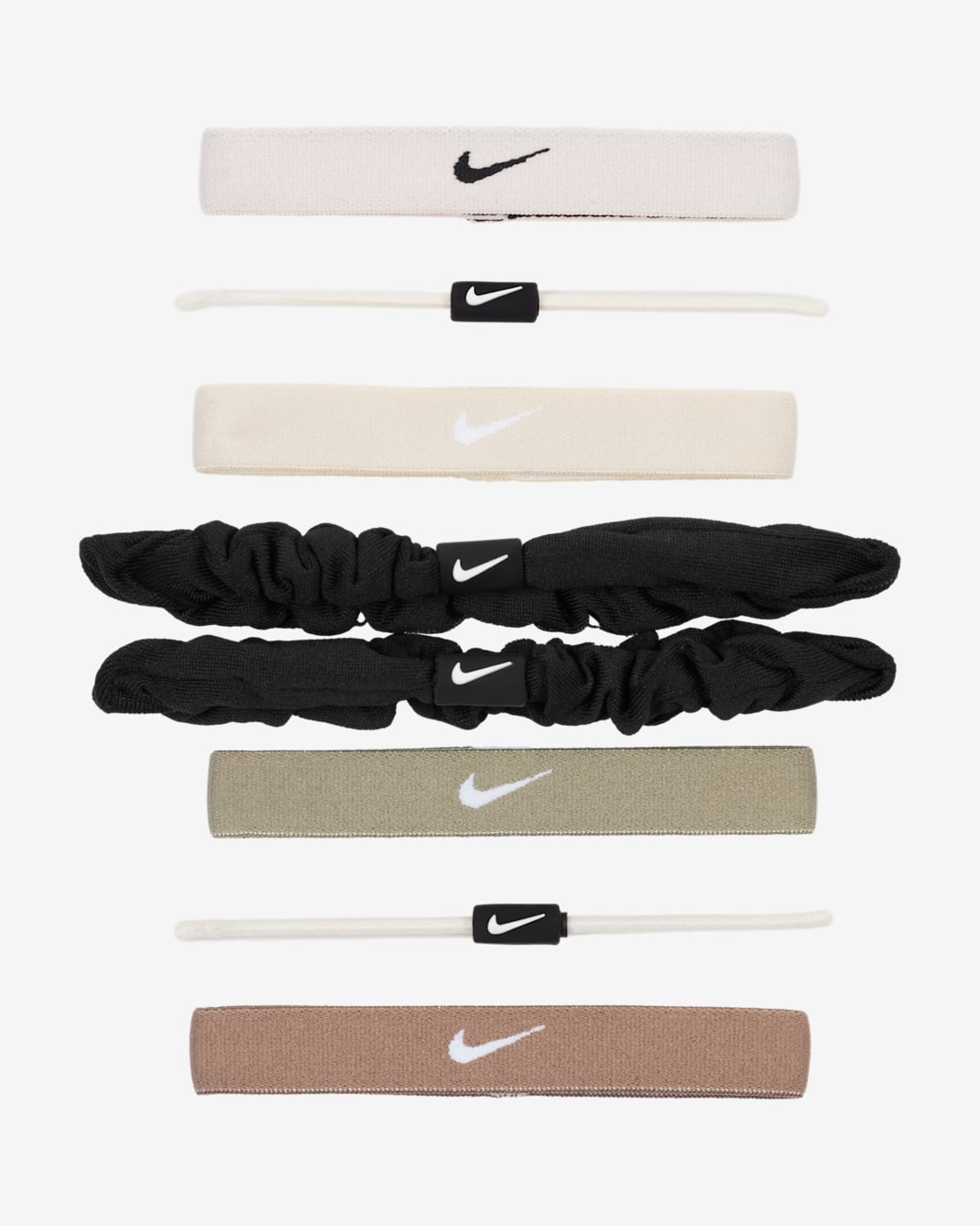 Blandede Nike Flex Classic-hårbånd (pakke med 8 stk.) - Light Soft Pink/hvid/sort