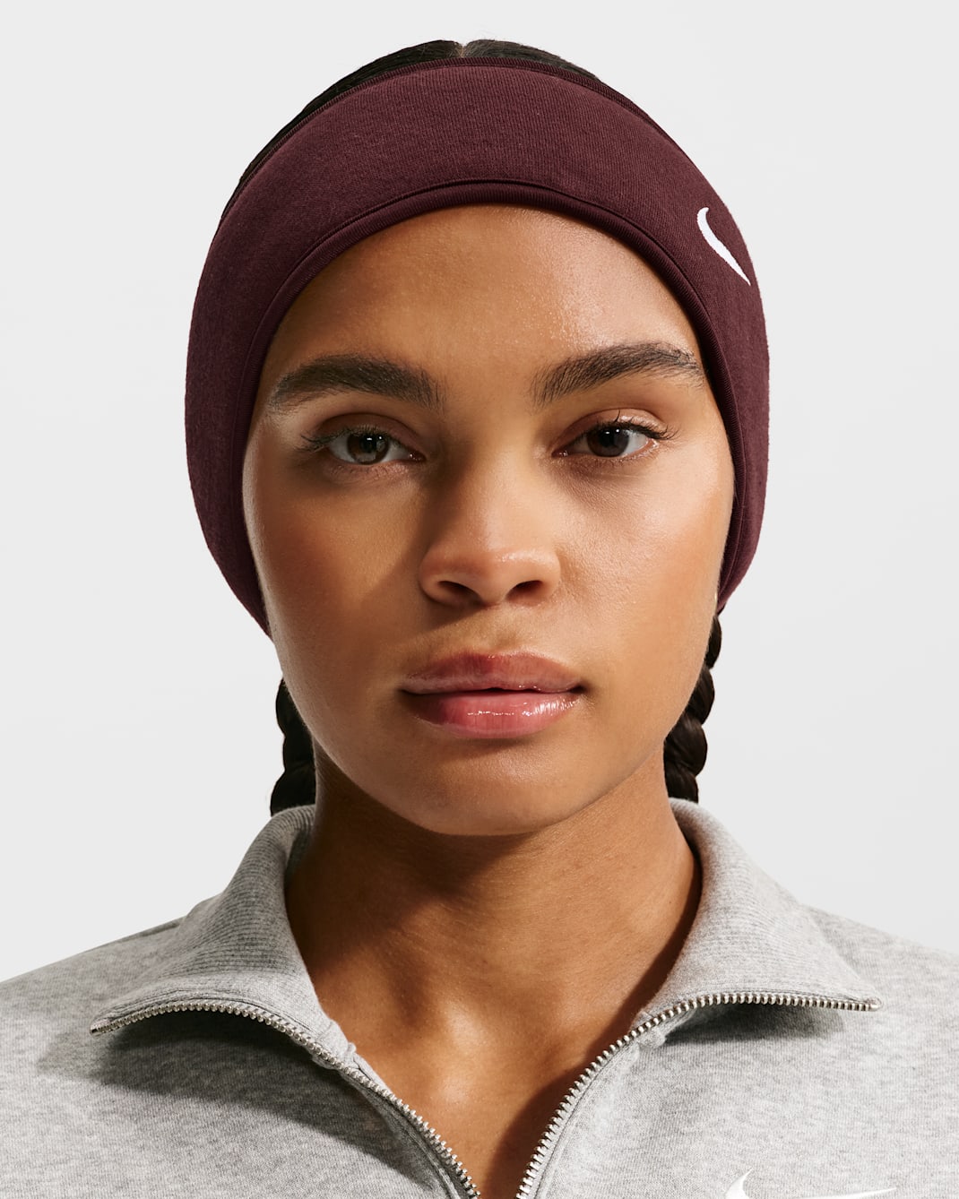 Banda para el cabello para mujer Nike Phoenix Fleece - Burdeos enérgico/Negro/Blanco