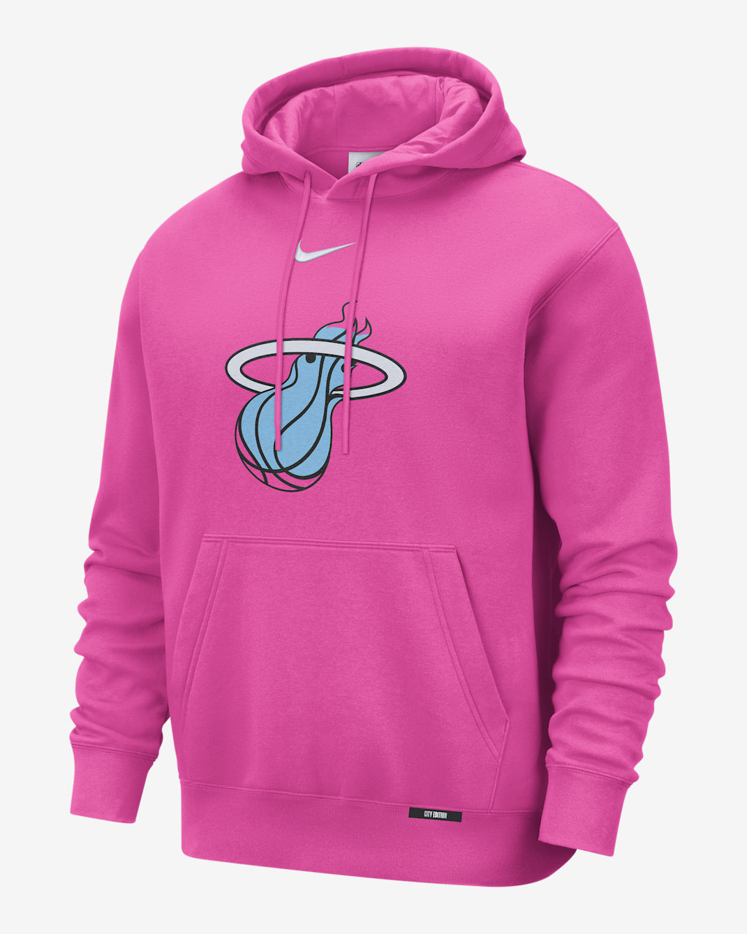 Miami Heat City Edition Men's Nike Club Hoodie - Laser Fuchsia