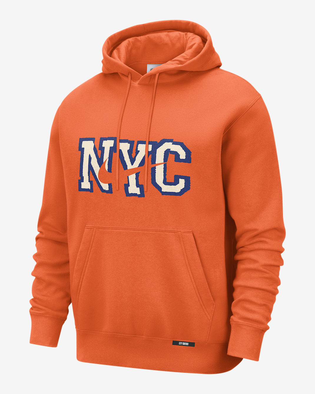 New York Knicks City Edition Men's Nike Club Hoodie - Brilliant Orange